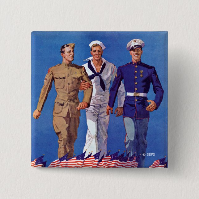 Armee, Marine & Marines Button (Vorderseite)