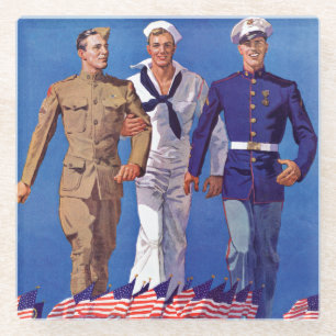 Armee, Marine u. Marinesoldaten Glasuntersetzer