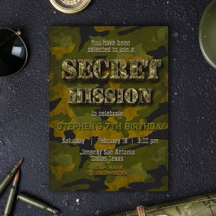 Armee - Militär - Soldat - Junge Geburtstag Einladung