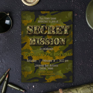 Armee - Militär - Soldat - Junge Geburtstag Einladung