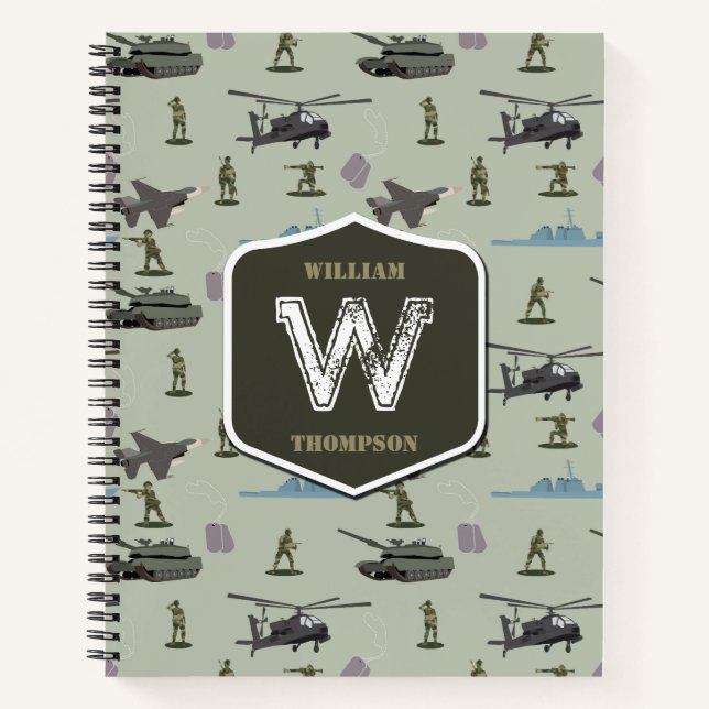 Armee Militär-Tarnmuster Grün Camo Muster Notizbuch (Vorderseite)