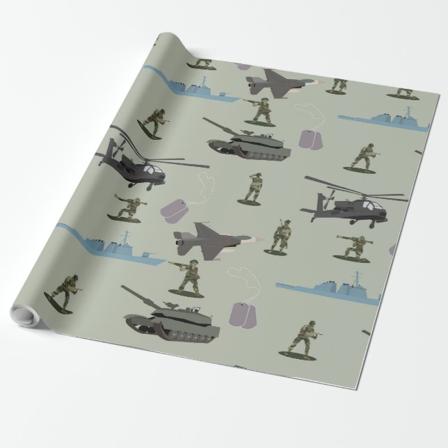 Armee Militär-Tarnung Grün Camo  Geschenkpapier (Ungerollt)