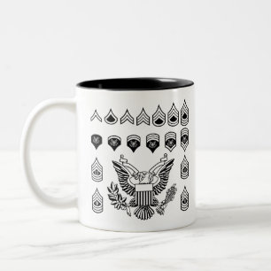 Armee-Militärrang-Insignien Zweifarbige Tasse