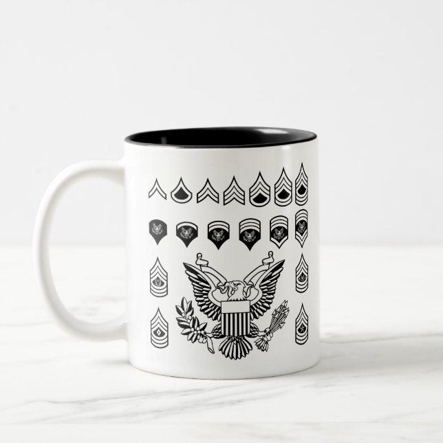 Armee-Militärrang-Insignien Zweifarbige Tasse (Links)