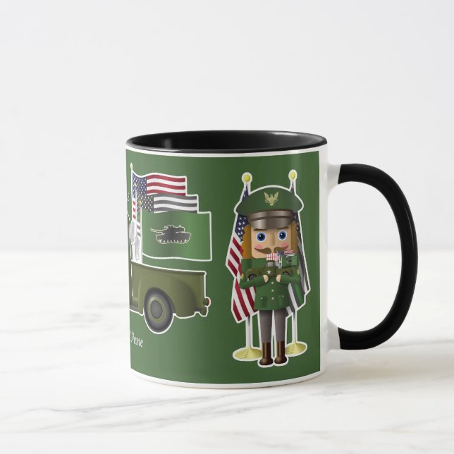 Armee Nutcracker mit kleinem Militärlastwagen Tasse (Rechts)