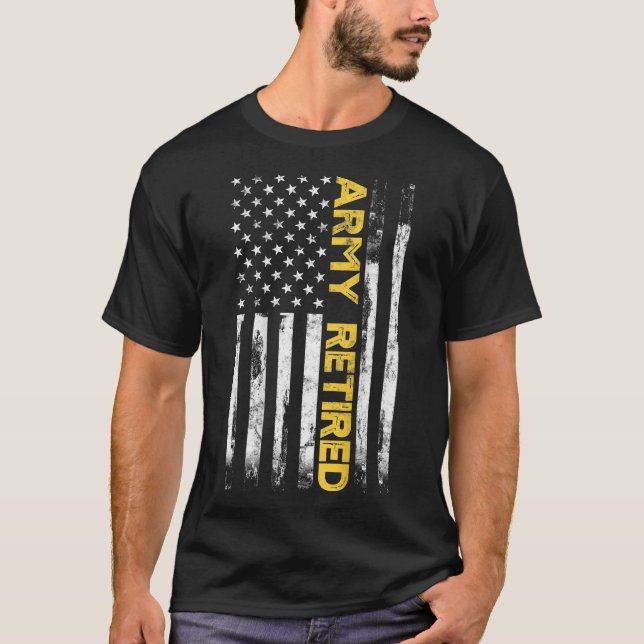 Armee remüde Military U.S. Army Thin Gold Line Ame T-Shirt (Vorderseite)
