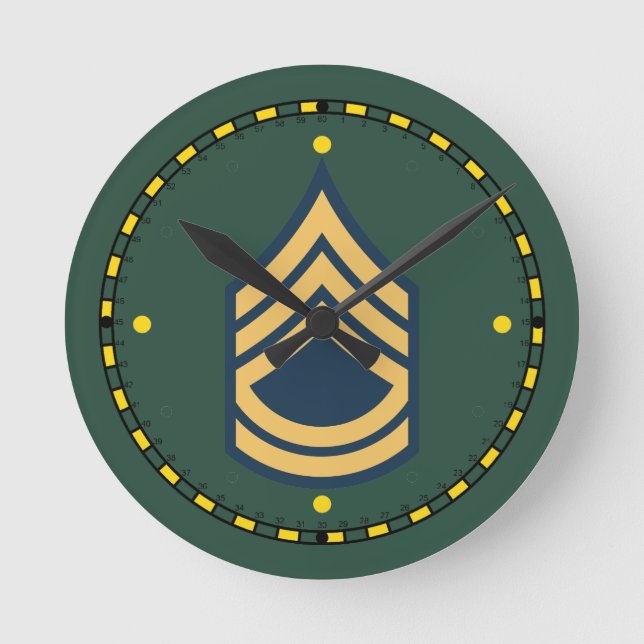Armee-Sergeant-Klassen-Uhr Runde Wanduhr (Vorderseite)