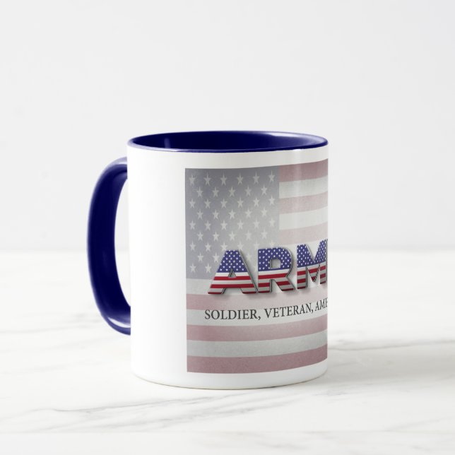 Armee "Soldat, Veteran, Amerikaner" Tasse (Vorderseite Links)