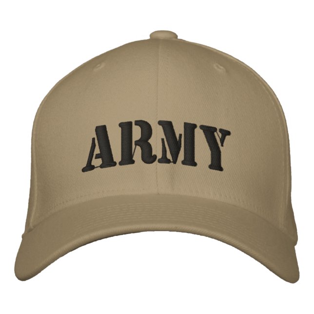 Armee Stickmütze Bestickte Baseballkappe (Vorderseite)