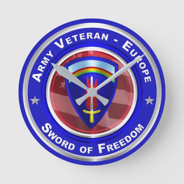 Armee Veteran-Europa die Mauer halten Runde Wanduhr (Vorderseite)