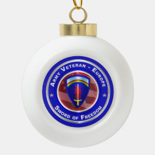 Armee Veteran-Europa Weihnachten bewahren Keramik Kugel-Ornament