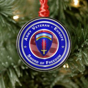 Armee Veteran-Europa Weihnachten bewahren Ornament Aus Metall