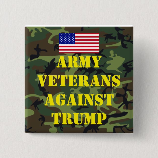 Armee Veteranen Gegen Trump Knopf Button (Vorderseite)