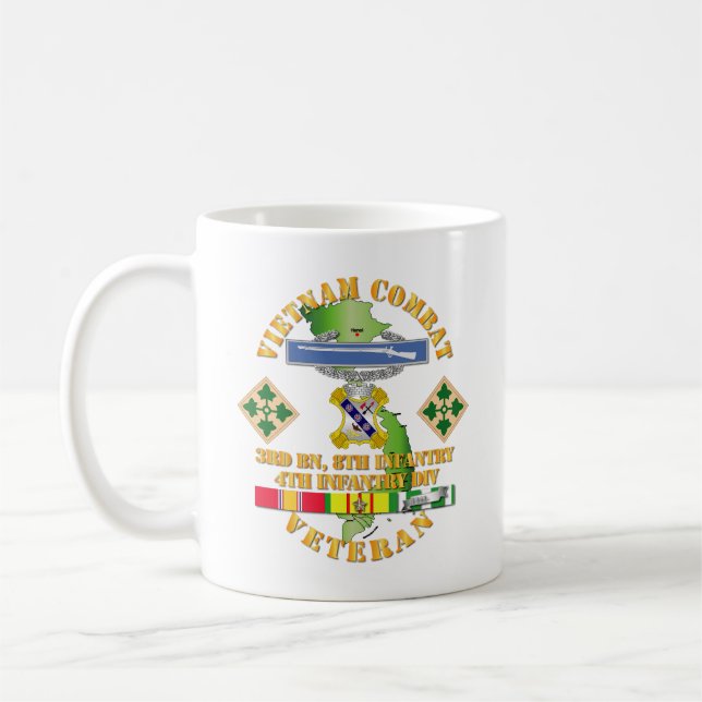 Armee - Vietnam Combat Infantry Veteran w 3. Bn 8  Kaffeetasse (Links)