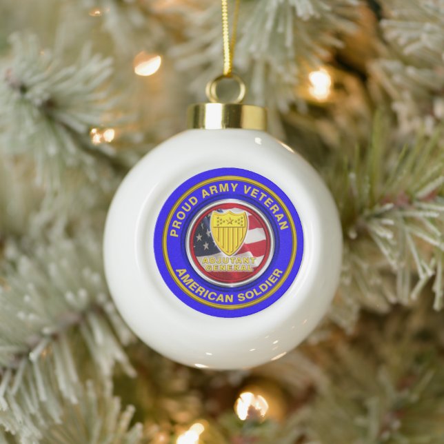 Armeeadjutant General Veteran Weihnachten Keramik Kugel-Ornament (Baum)