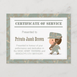 Armeebescheinigung - Vielen Dank zum Geburtstag Einladung