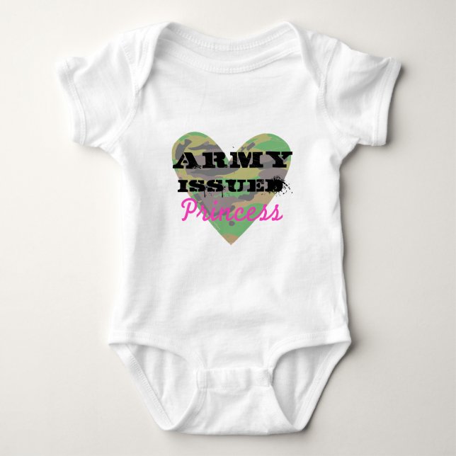 Armeeemittierte Prinzessin Baby Strampler (Vorderseite)