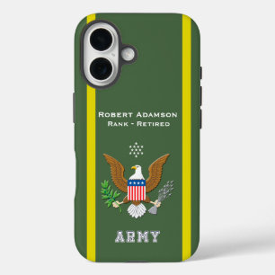 Armeefarben und Verteidigungsemblem personalisiere iPhone 16 Hülle