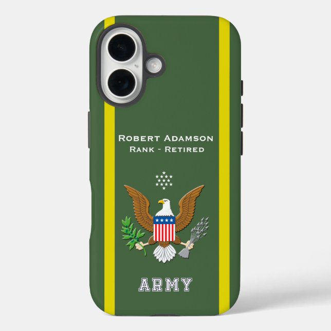 Armeefarben und Verteidigungsemblem personalisiere Case-Mate iPhone Hülle (Rückseite)