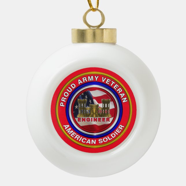 Armeeingenieur Weihnachten Keramik Kugel-Ornament (Vorderseite)