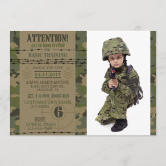 Armeejung Camouflage Militär Geburtstag Einladung