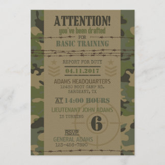 Armeejung Camouflage Militär Geburtstag Einladung