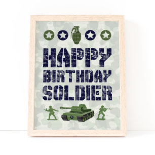 Armeemanagement-Begrüßung Geburtstag Soldat Party- Poster