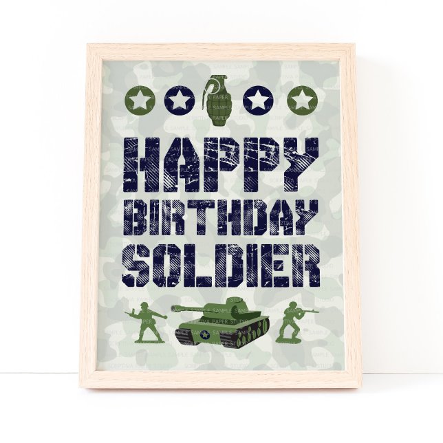 Armeemanagement-Begrüßung Geburtstag Soldat Party- Poster (Von Creator hochgeladen)