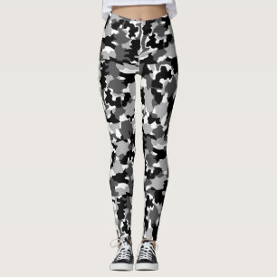 Armeetarnungs-Schwarzweiss-Muster Leggings