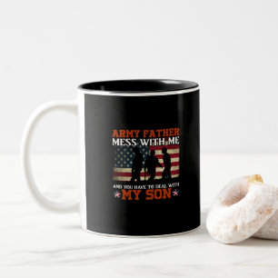 Armeevater schlugen mit mir-Vater-Militär-Veteran Zweifarbige Tasse