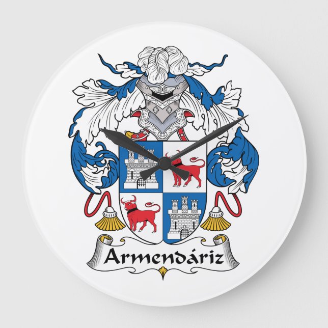 Armendariz Familienwappen Große Wanduhr (Vorderseite)