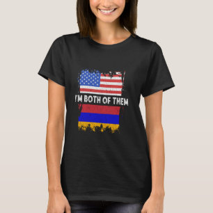 Armenia Flag Amerika USA Ich bin beide Armenier T-Shirt
