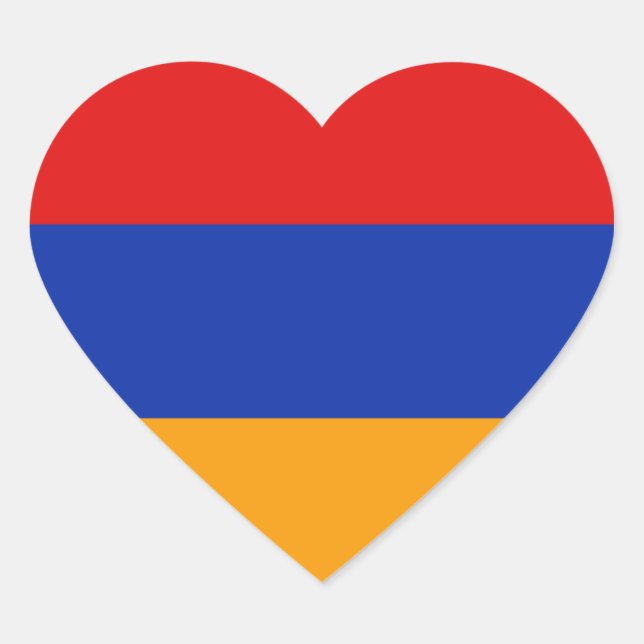 Armenia Flag Heftsticker Herz-Aufkleber (Vorderseite)
