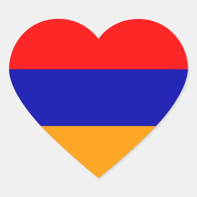 Armenia Flag Heftsticker Herz-Aufkleber (Vorderseite)