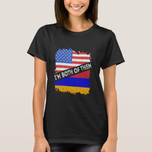 Armenia Flag Ich bin beide USA USA armenisch T-Shirt