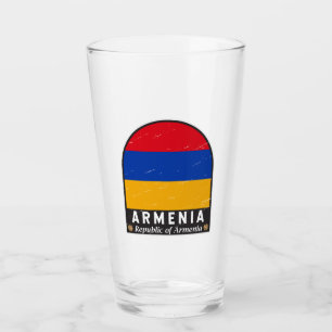 Armenia-Flaggensymbol erschüttert Vintag Glas