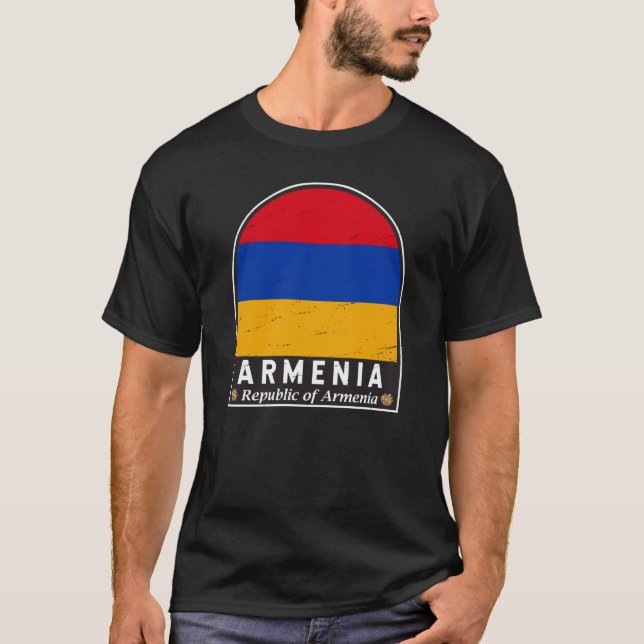 Armenia-Flaggensymbol erschüttert Vintag  T-Shirt (Vorderseite)