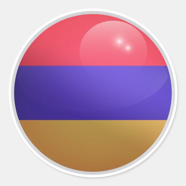 Armenia Glossy Circle Flag Runder Aufkleber (Vorderseite)