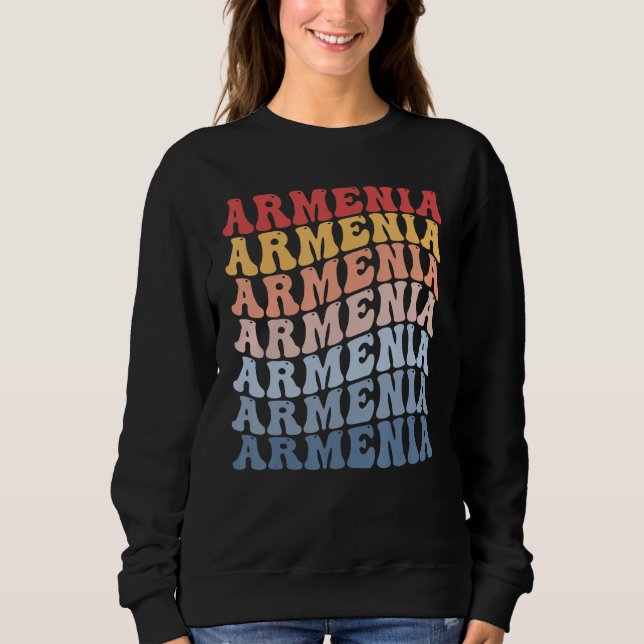 Armenia Groovy Retro Armenian Sweatshirt (Vorderseite)