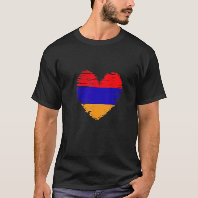Armenia Heart Armenian Flag Armenian Pride   T-Shirt (Vorderseite)