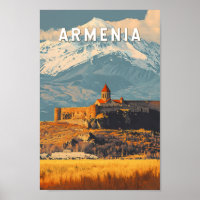 Armenia Illustration Travel Art Vintag