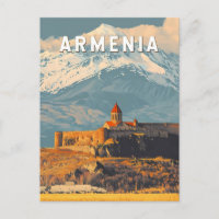 Armenia Illustration Travel Art Vintag