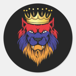 Armenia Lion King Flag Runder Aufkleber