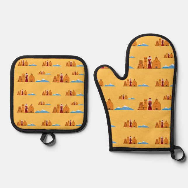 Armenia Oven Mitt und Pot Holders Ofenhandschuh & Topflappen-Set (Vorderseite)