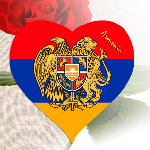 Armenia Sticker, Herz, Patriotische armenische Fla Herz-Aufkleber