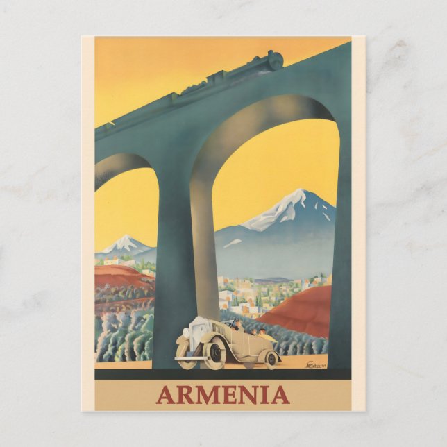 Armenia Vintage Poster Postkarte (Vorderseite)
