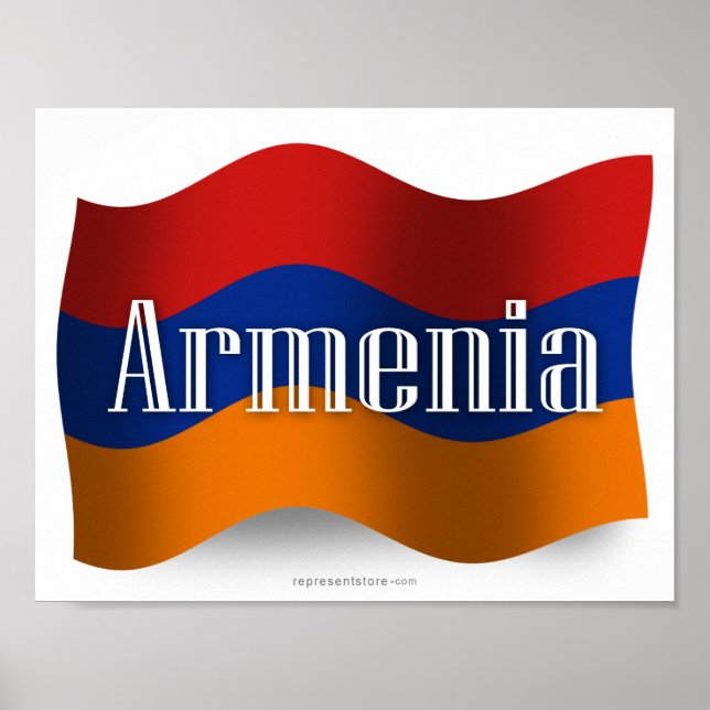 Armenia Wave Flag Poster (Vorne)
