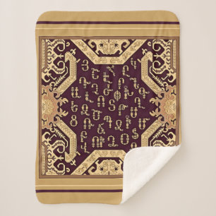 Armenian Alphabet Artwork Sherpa Blanket Sherpadecke