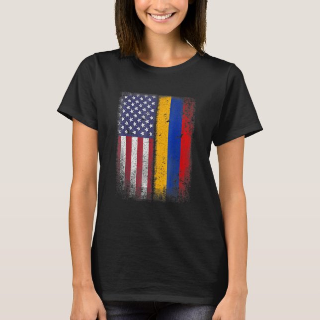 Armenian American Flag Armenia Usa T-Shirt (Vorderseite)