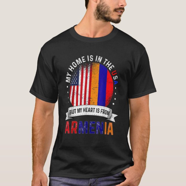 Armenian American Patriot Heart aus Armenia Fl T-Shirt (Vorderseite)